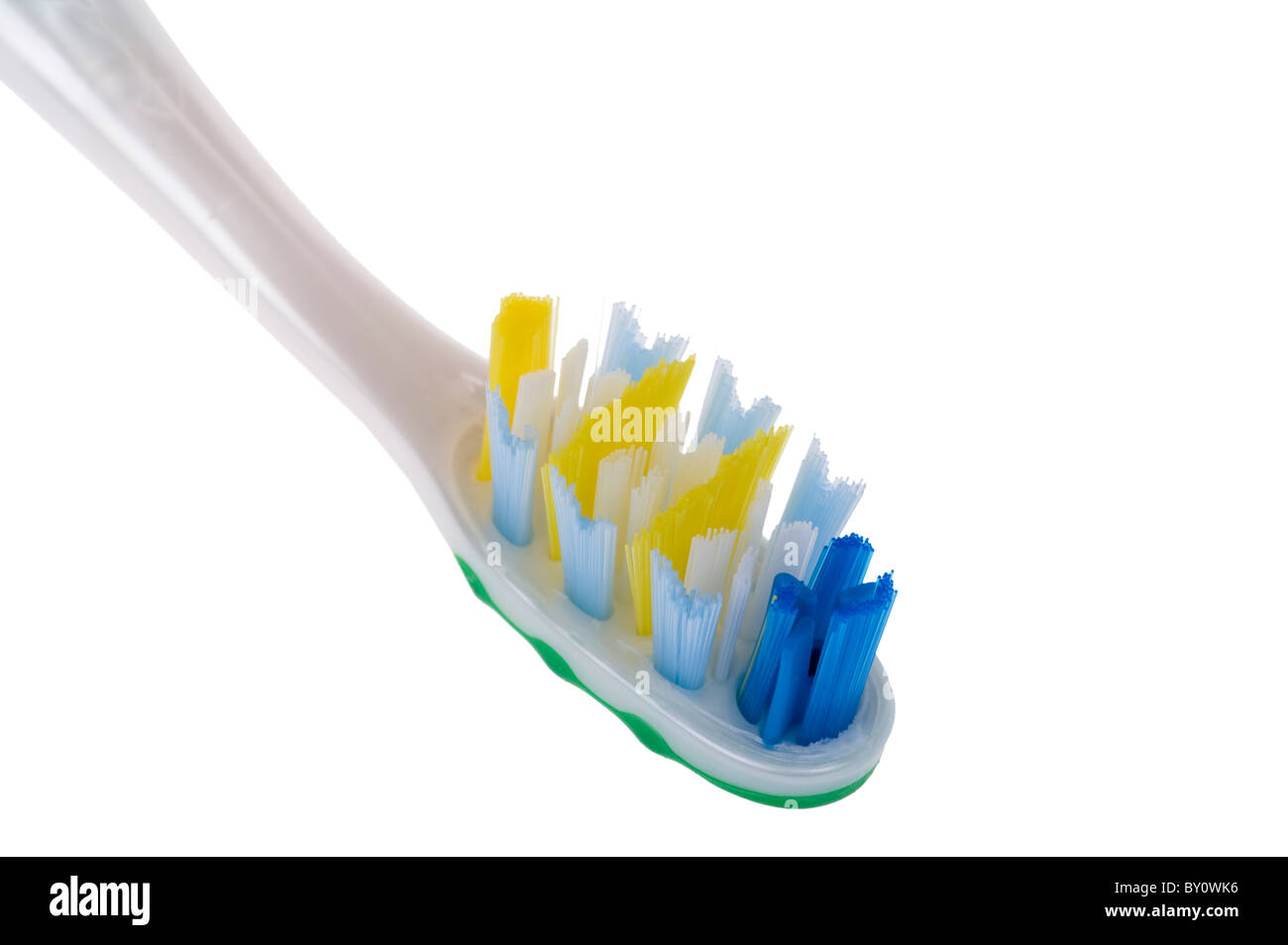 object on white - plastic toothbrush close up Stock Photo - Alamy