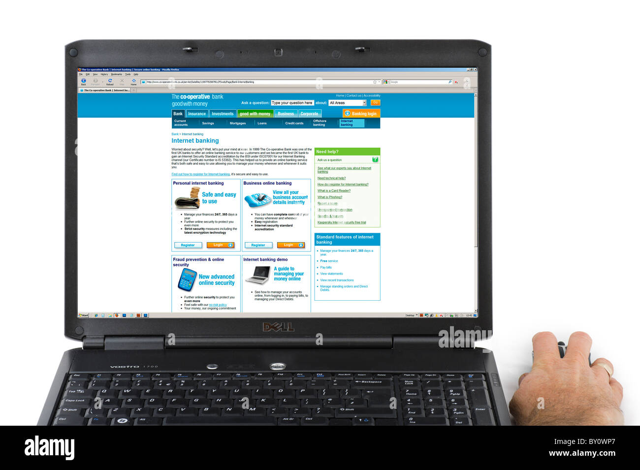 Browsing the Co-Operative Bank online banking site, UK Stock Photo - Alamy