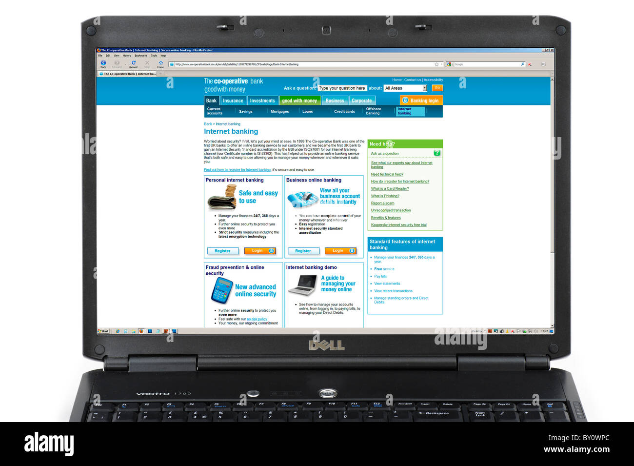 Browsing The Co Operative Bank Online Banking Site Uk Stock Photo