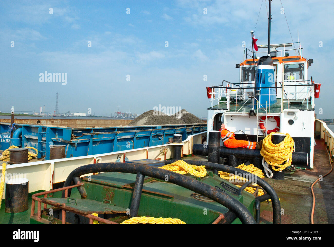 Quarry with barge loading facility Kent UK Stock Photo - Alamy