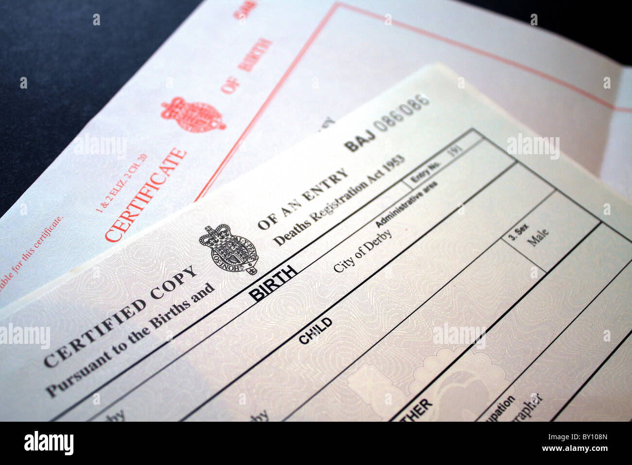 Birth certificate uk hi-res stock photography and images - Alamy