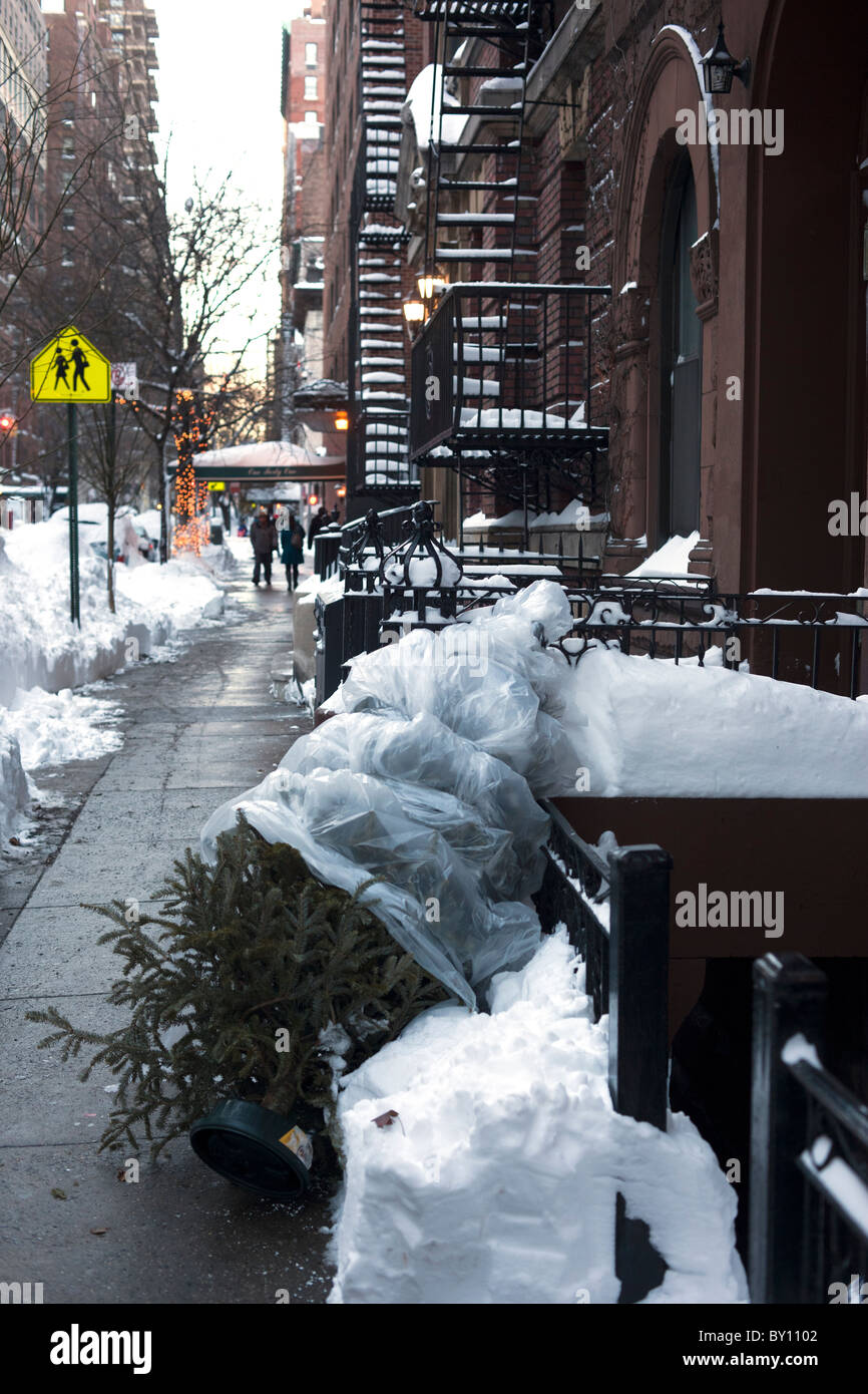 New York City after snow storm Stock Photo