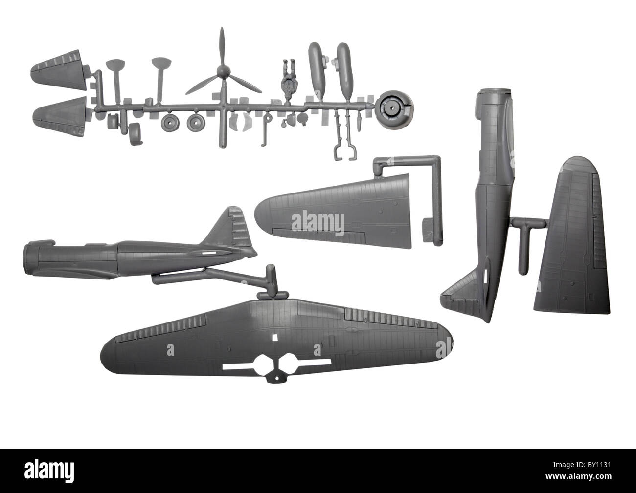 Airfix mitsubishi zero model plane on white background Stock Photo