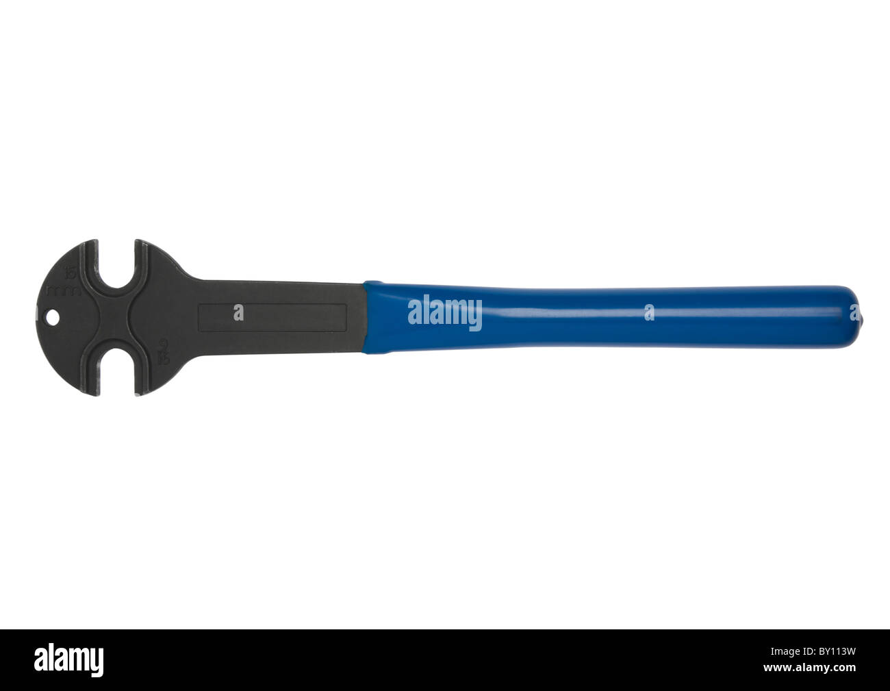 Bicycle pedal wrench on white background Stock Photo Alamy