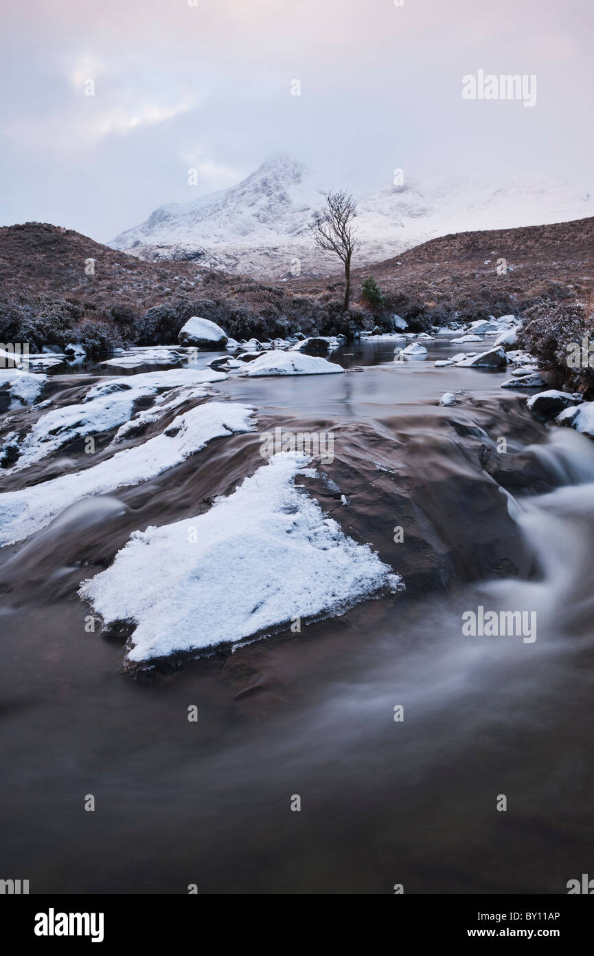 Sgurr Nan Gillean emerges from winter storm, Black Cuillins, Isle of ...