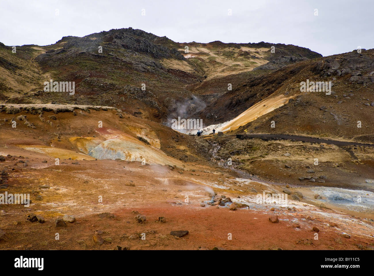 Krísuvík, Geothermal spring rich on sulfur compound, Iceland Stock Photo