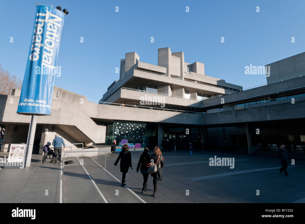 Entrance to the National Theatre at the South Bank Centre in London Stock Photo