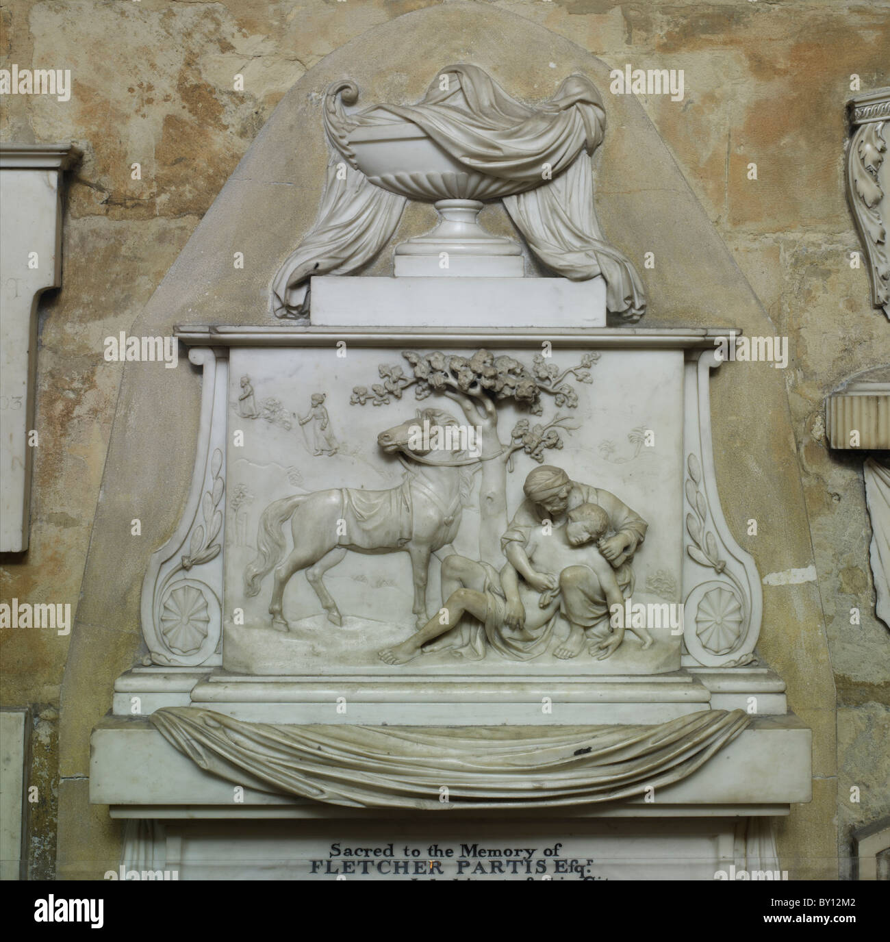Fletcher Partis Bath Abbey, monument to Fletcher Partis died 1820, depicted as the Good ...