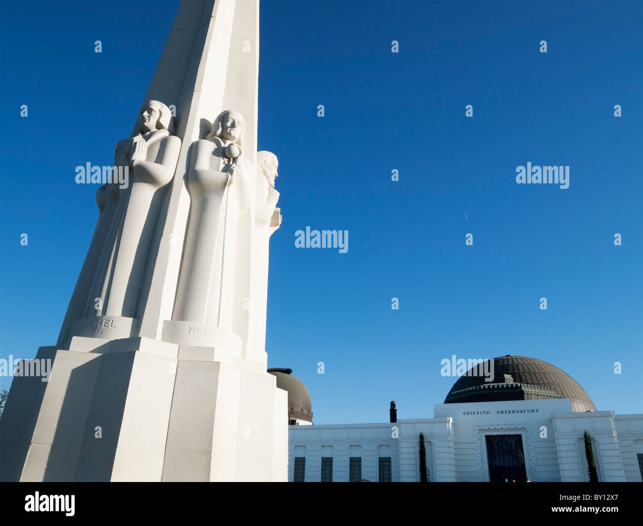 Astronomers Monument at Griffith Observatory Stock Photo