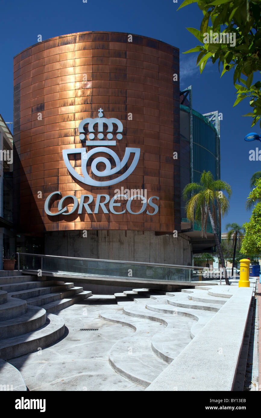 Former Expo 92 Puerto Rico Pavillion, nowadays a building of the Spanish Post service, Cartuja Island, Seville, Spain Stock Photo