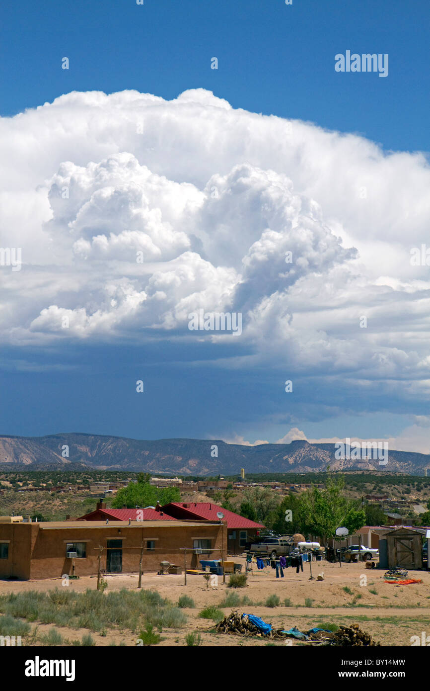 Stratocumulus clouds building over the desert near Cuba, New Mexico