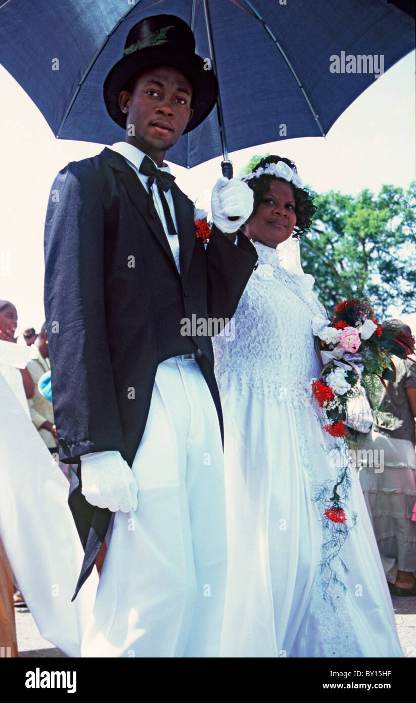 Tobago Heritage Festival 2006 - The  'Ole Time' traditional wedding parade in Moriah Stock Photo
