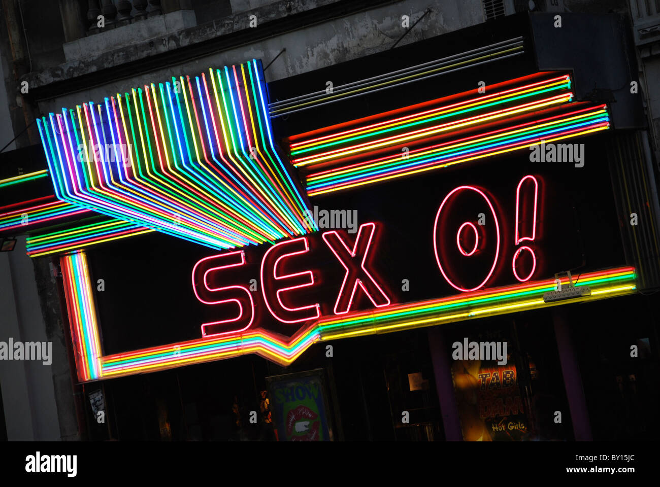 Front facade with neon lights of sex shop Boulevard de Clichy Paris France  Stock Photo - Alamy