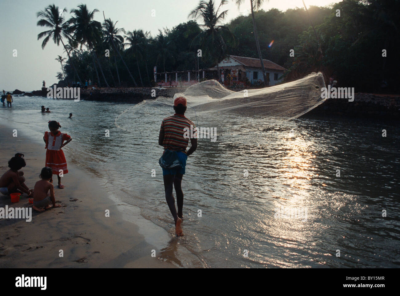 Fisherman, Baga (Goa), India Stock Photo