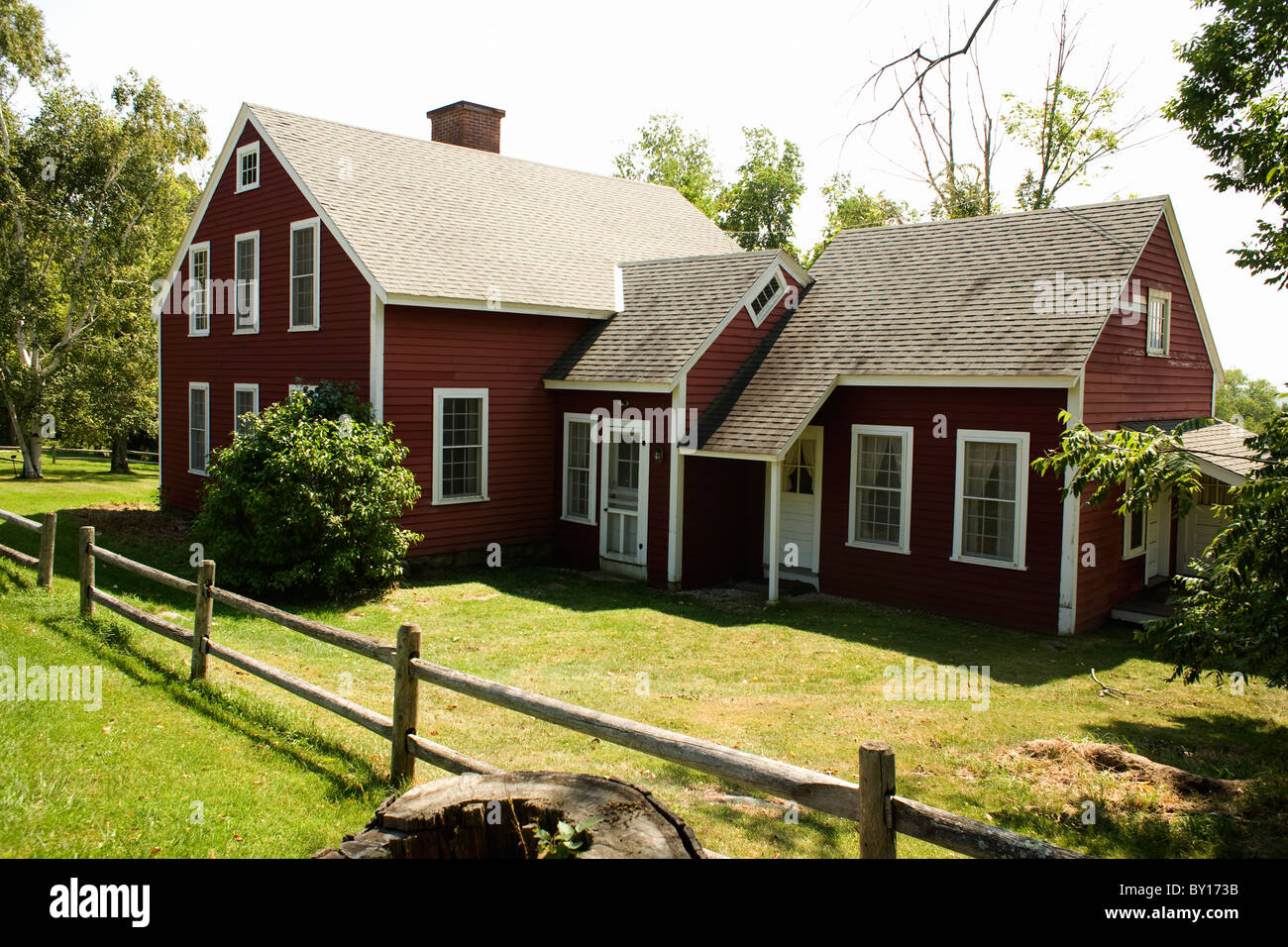 The Little Red House is a replica of the house Nathanial Hawthorne lived in in Lenox Massachusetts Stock Photo