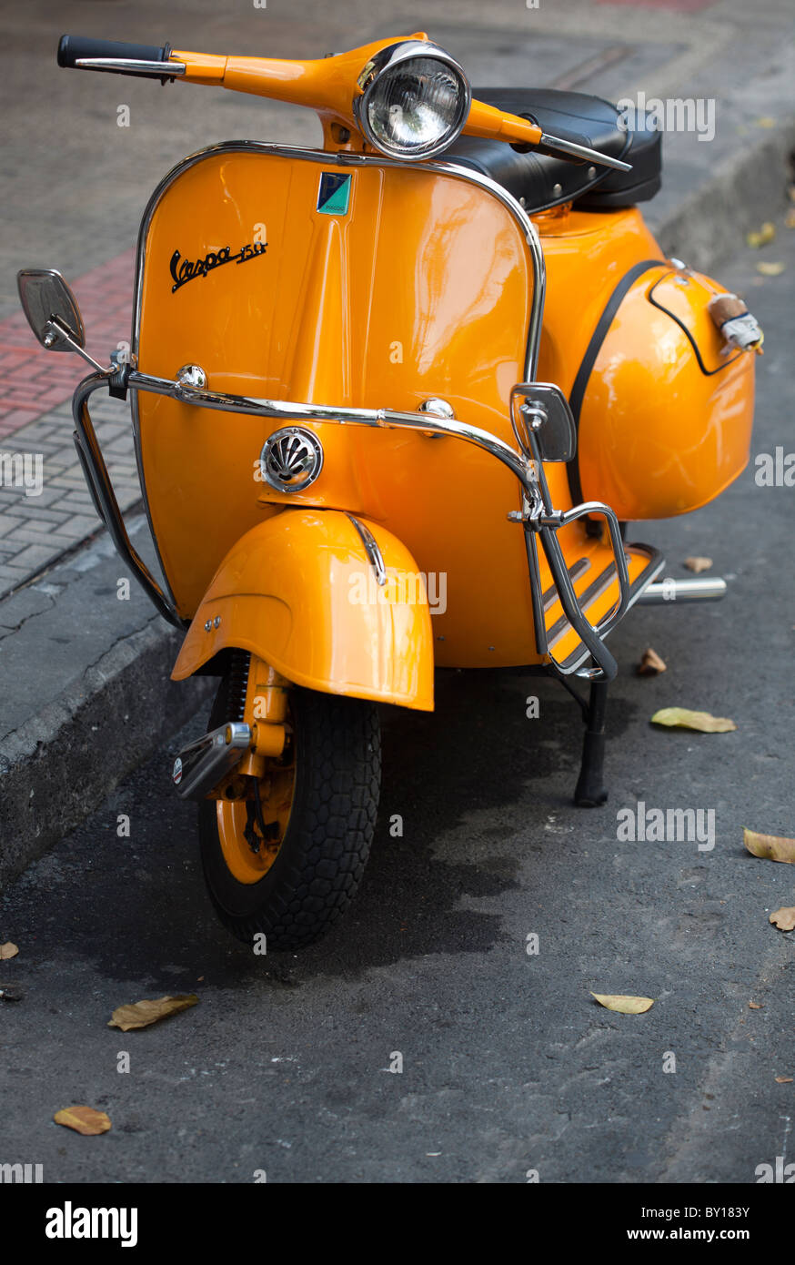 Vintage Vespa Scooter Chinatown Bangkok Stock Photo Alamy