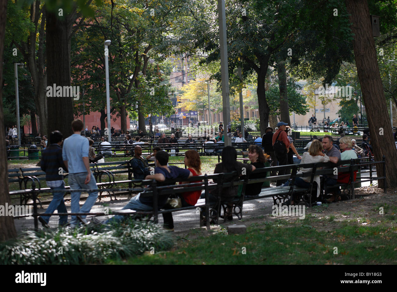 New Yorkers in Washington Square Park, New York City, United States of America Stock Photo