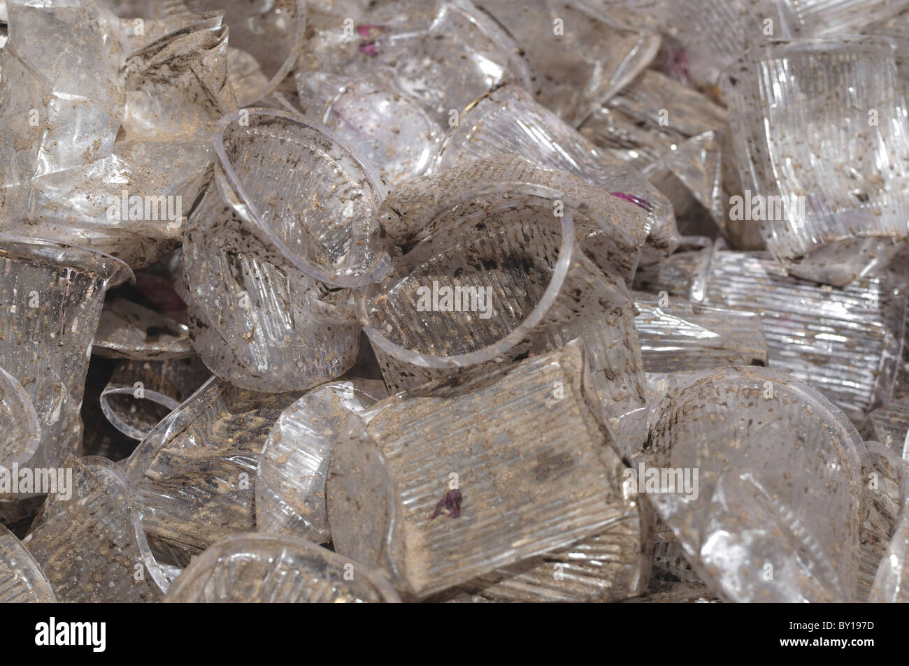 Used plastic cups Stock Photo Alamy
