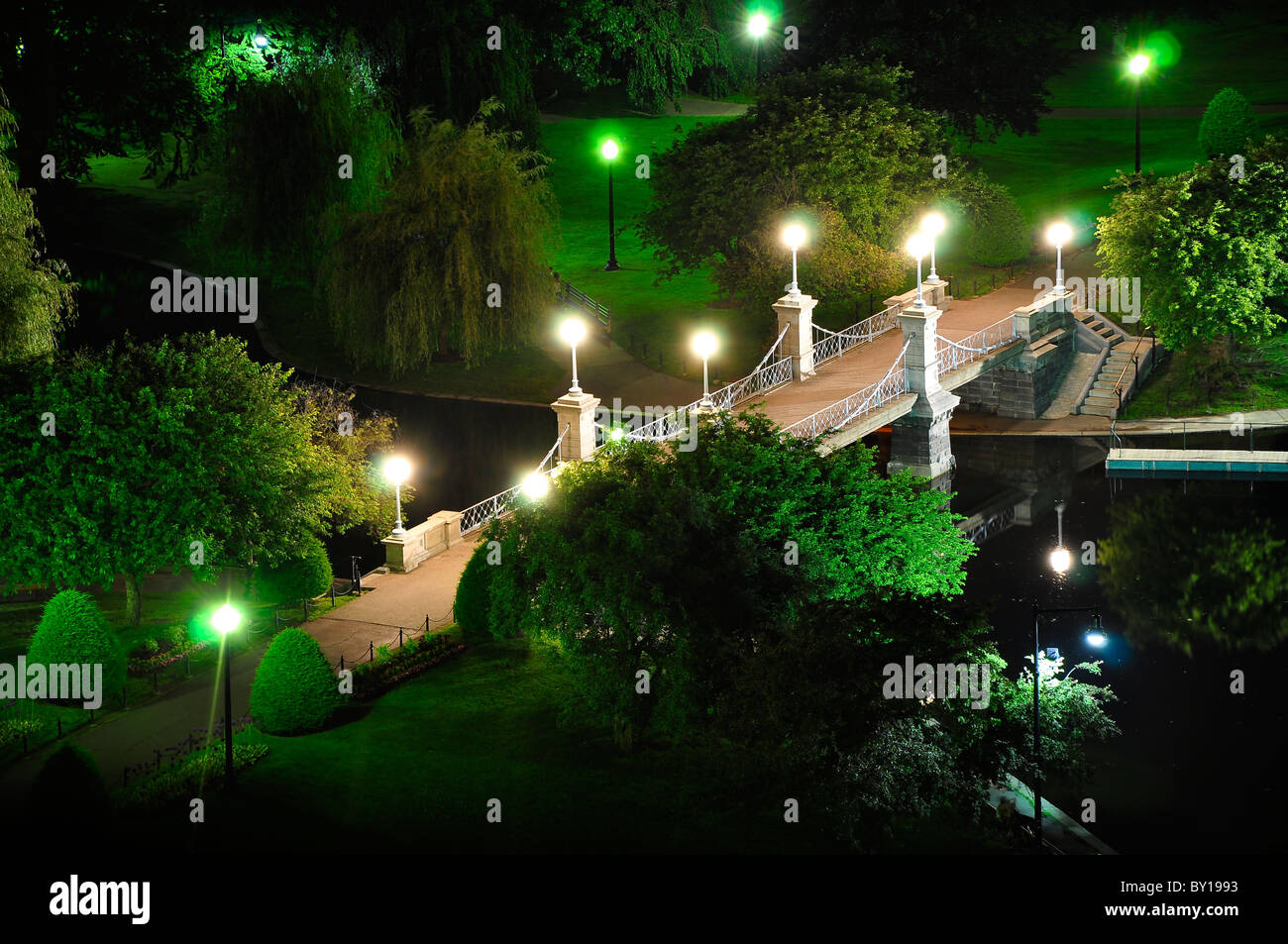 Lagoon Bridge in the Public Garden, Boston, Massachusetts, New England, USA . Stock Photo