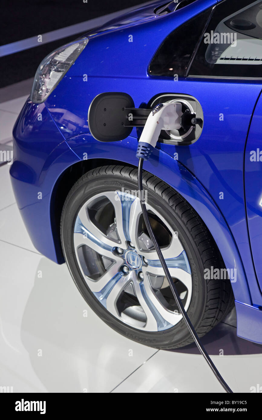 Detroit, Michigan The Honda FIT electric vehicle concept car on