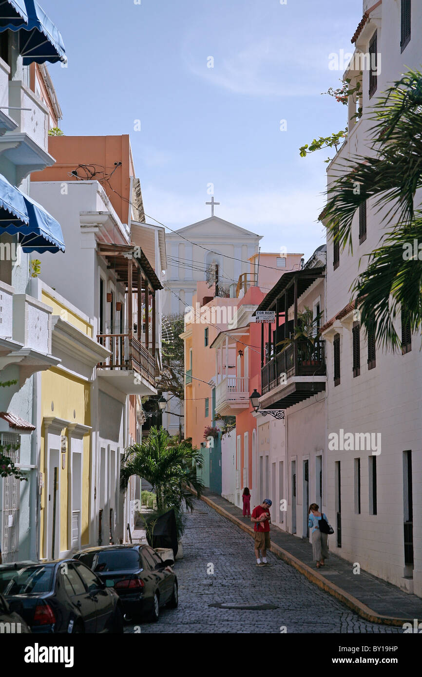 Street in Old Town San Juan Puerto Rico Stock Photo - Alamy
