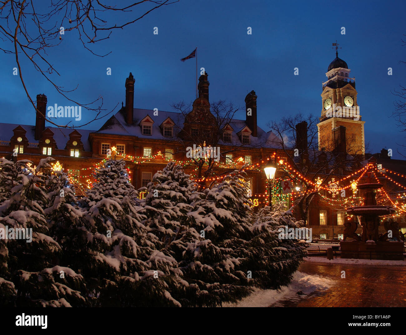 christmas, Town Hall Square, Leicester, England, UK Stock Photo