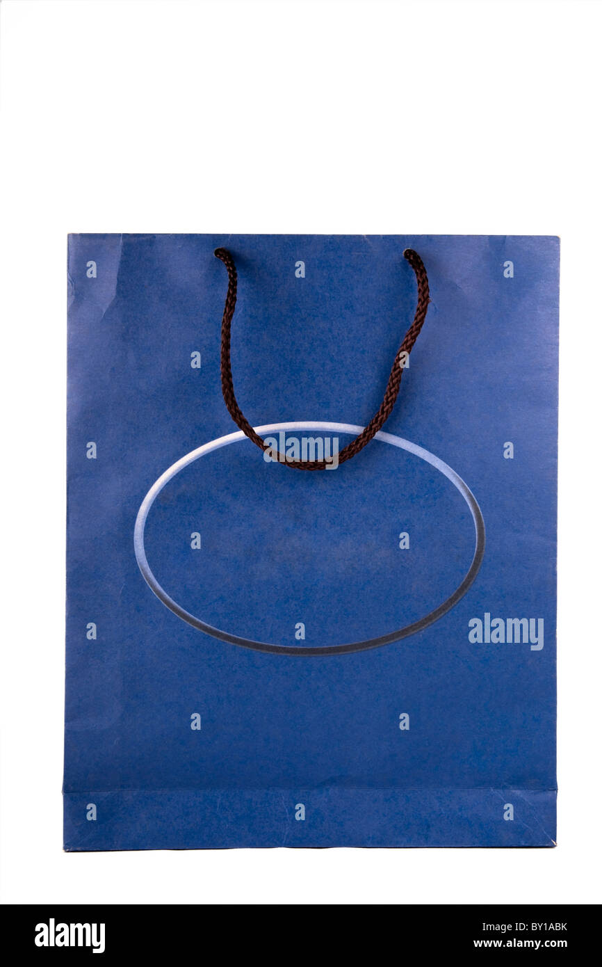 Blue Shopping Bag close up shot Stock Photo