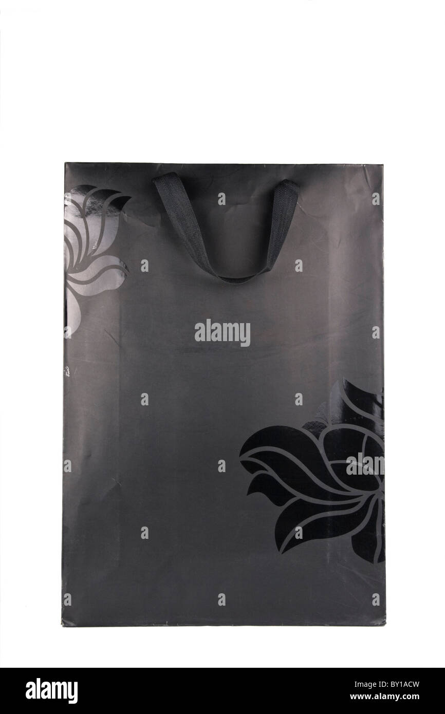 Black Shopping Bag close up shot Stock Photo
