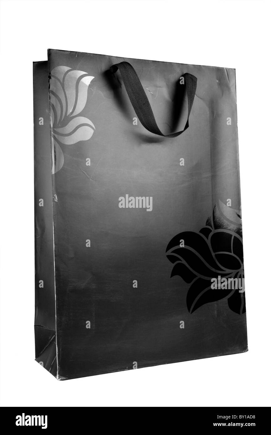 Black Shopping Bag close up shot Stock Photo