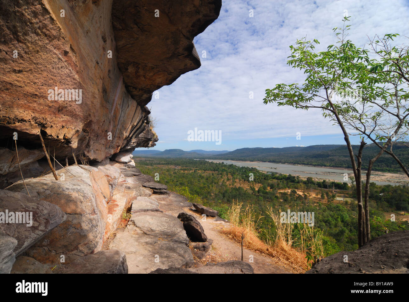 View of the Mekong river at the Pha Them national park in Thailand Stock Photo