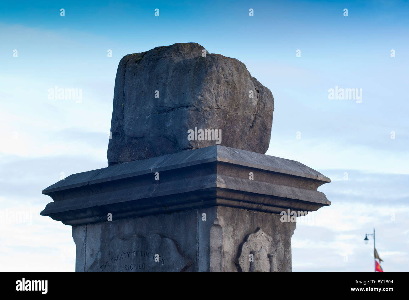 The Treaty Stone on which the treaty of Limerick was signed. Limerick city, Republic of Ireland