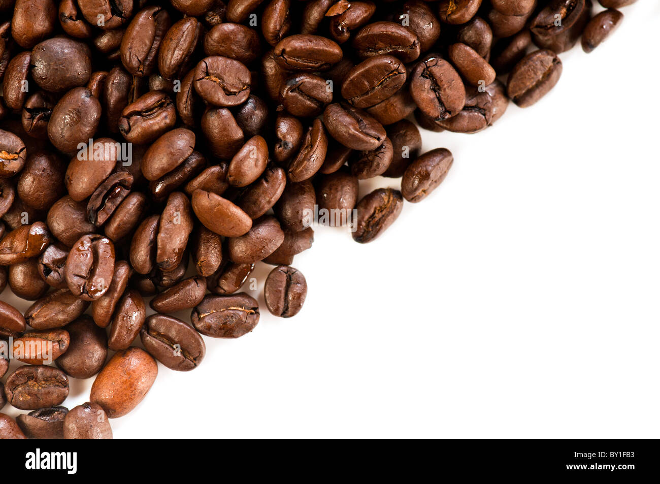 Coffee beans on the white background with copy space Stock Photo - Alamy