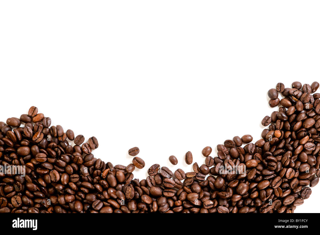 Coffee beans on the white background with copy space Stock Photo - Alamy
