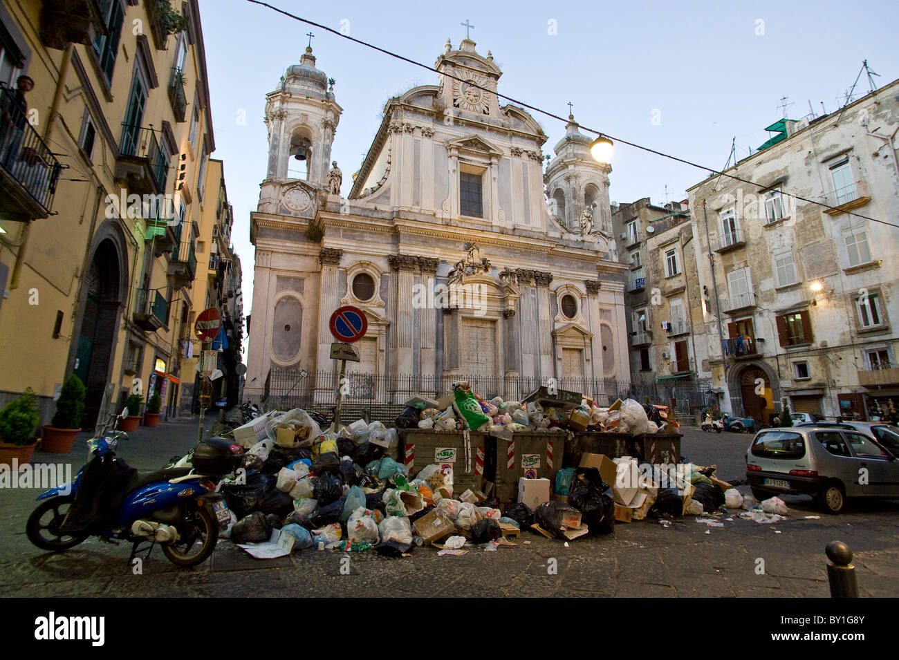 Garbage crisis in Naples Stock Photo