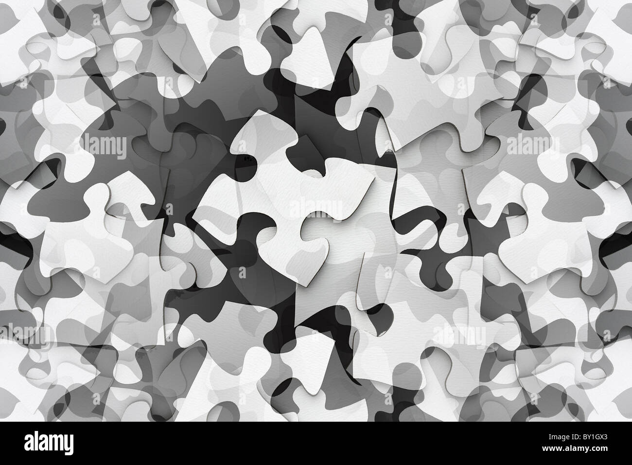 digital enhancement - parts of jigsaw puzzle - symbolism for existential orientation resp. education Stock Photo