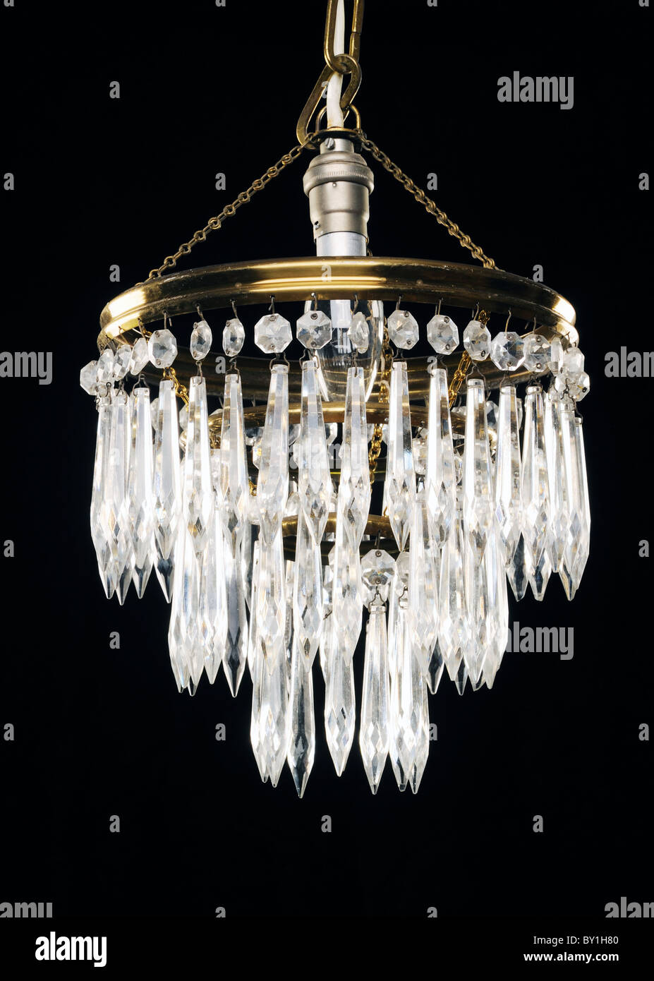 Victorian Edwardian Crystal Light Shade Stock Photo