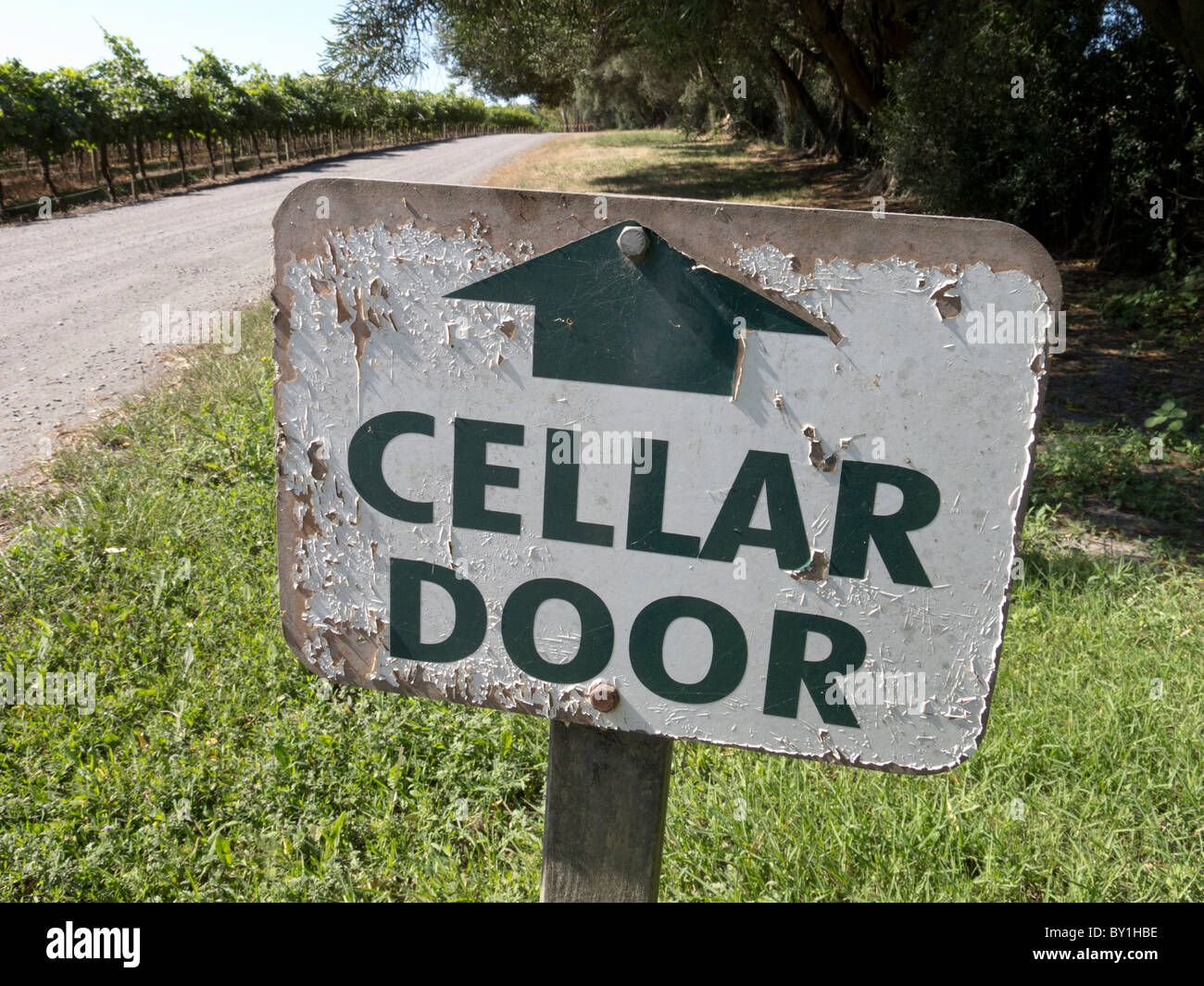Detail of winery sign  at Mclaren Vale near Adelaide in South Australia Stock Photo