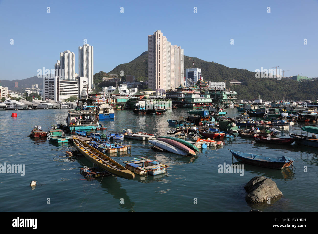Harbor in Hong Kong Aberdeen Stock Photo