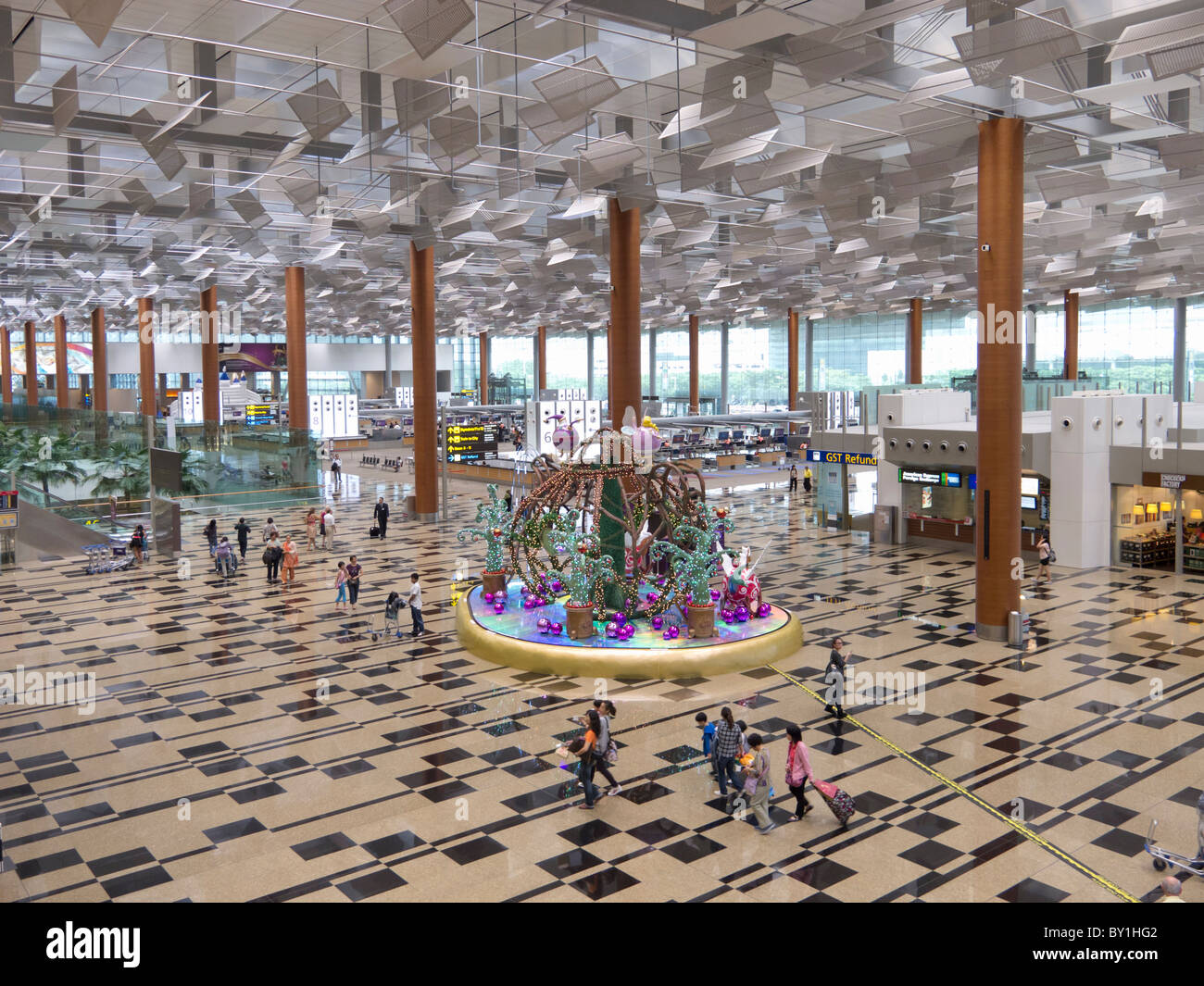 Interior Of Departures Hall At New Terminal 3 At Changi