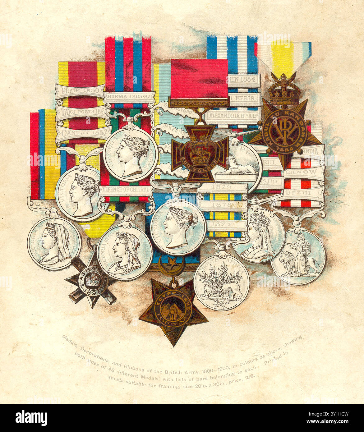Back cover for Souvenir Album of  Views of Duke of York's Royal Military School. Stock Photo
