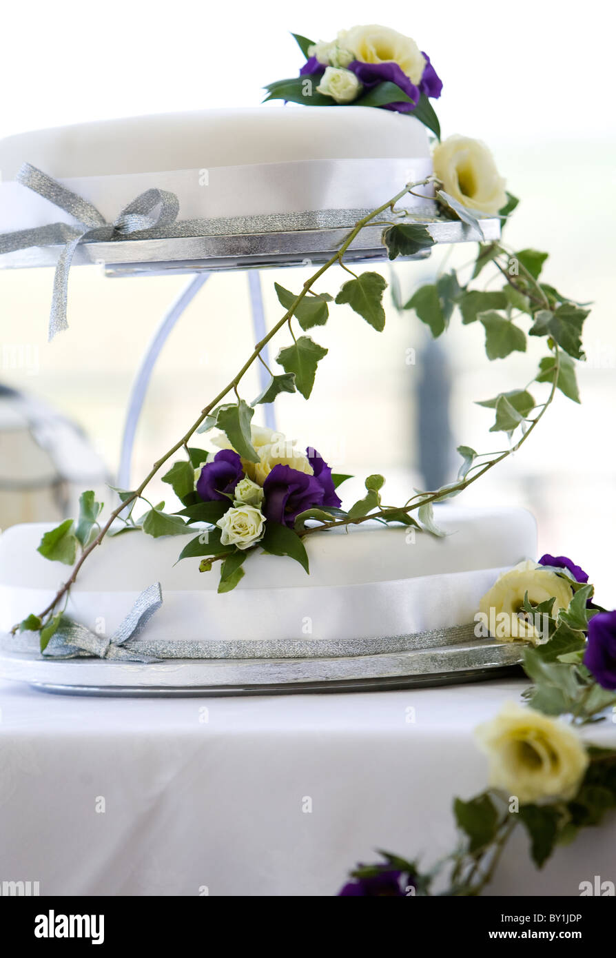 two tier white wedding