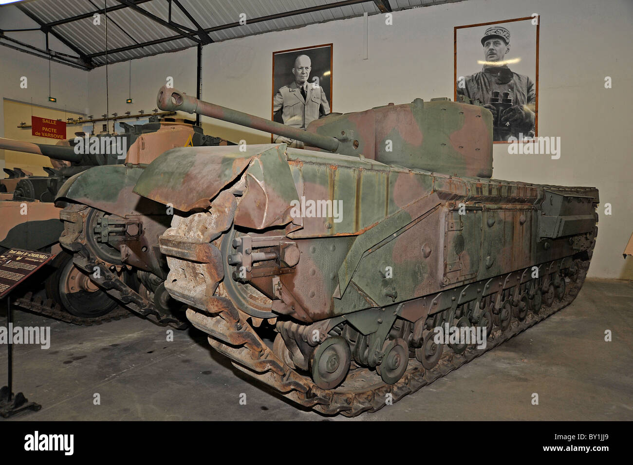 WW2 Churchill tank display at Saumur France Stock Photo