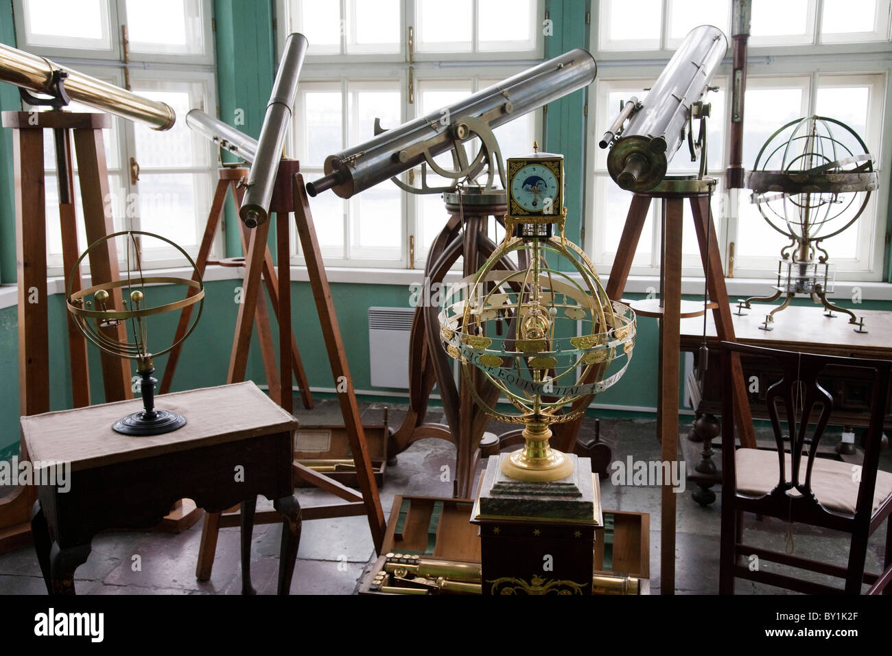 Russia, St Petersburg. Instruments of astronomy, in the observatory of ...