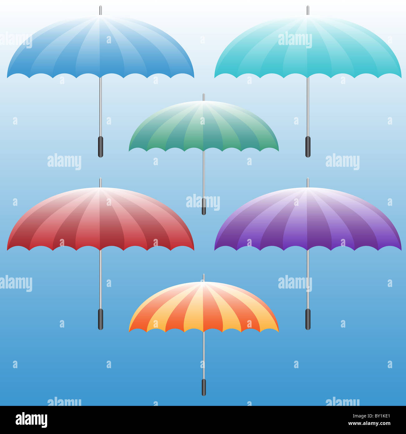 An image of an umbrella icon set Stock Photo - Alamy