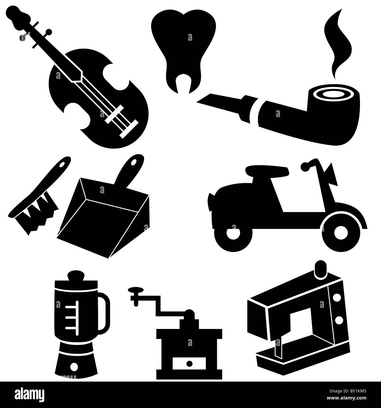 Sewing machine background vector Black and White Stock Photos & Images ...