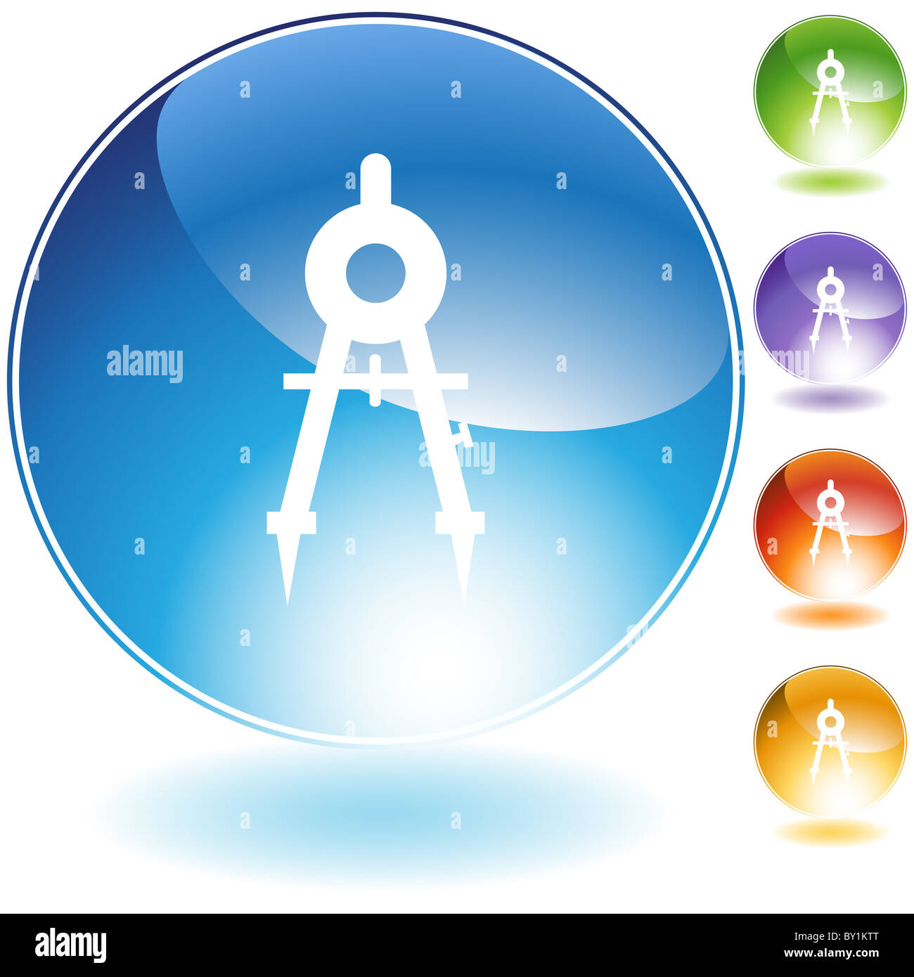 Vector illustration green compass icon hi-res stock photography and ...