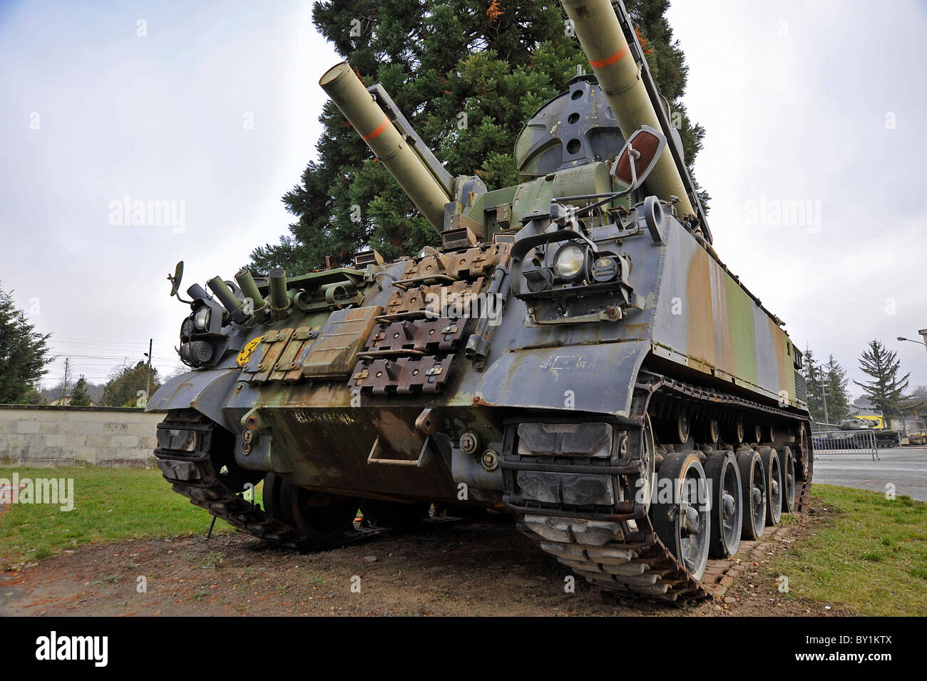 Outdoor tank display at Saumur tank museum France Stock Photo