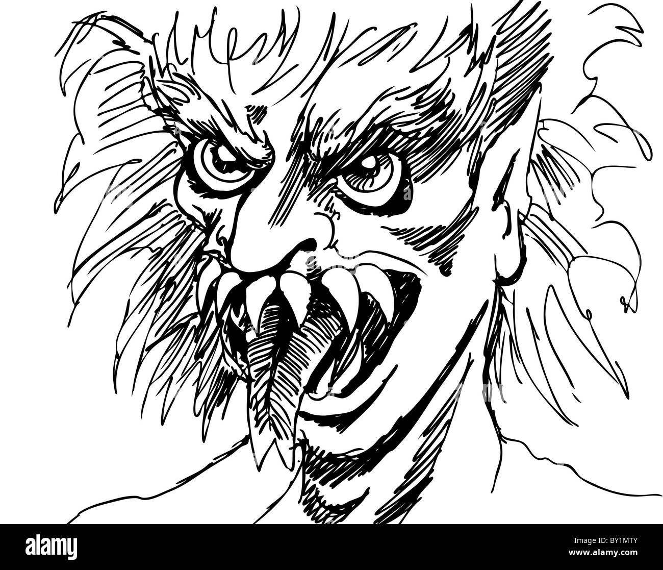 Monster pencil drawing Black and White Stock Photos & Images - Alamy