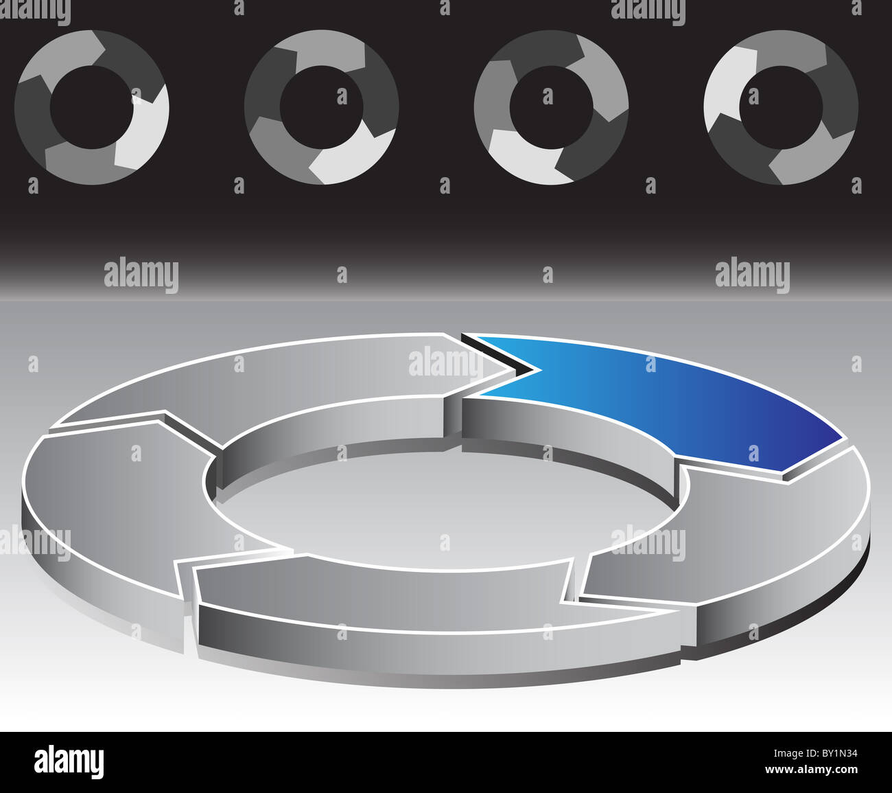 An image of a Circle Chart with Five Arrows Stock Photo Alamy