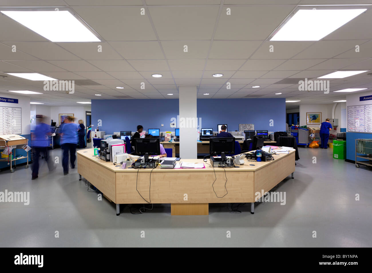 Nurses station at AMU Acute Medical Unit, Chichester Hospital Stock